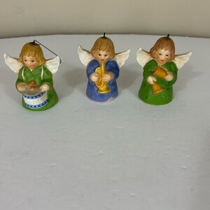 Lot of 3 Goebel Annual Angel Bell Christmas Ornaments 1984-1986 TMK-6